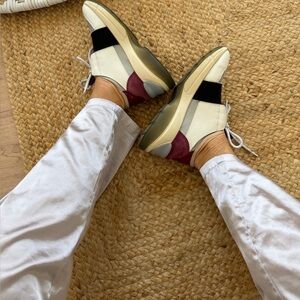 Neiman Marcus Lola Cruz Brand Lew Wedge White Sneaker Great Statement Style ❤️